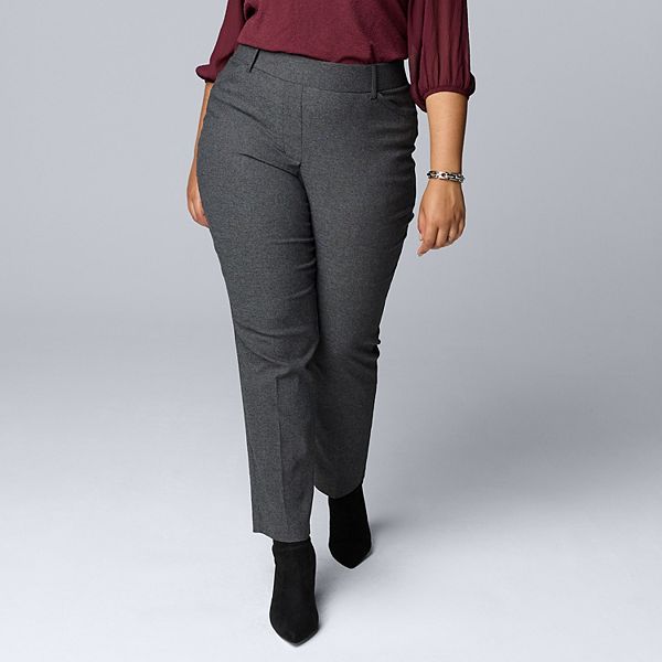 

Прямые брюки slim straight с наклонными карманами plus size Simply Vera Vera Wang, Charcoal Texture