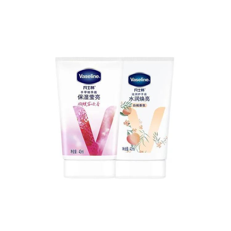 Vaseline Увлажняющий и освежающий крем для рук с успокаивающим и подтягивающим эффектом, 100 мл + 100 мл, Two-Piece Set: Berry Hand Cream 40ml+White Peach Hand Cream 40ml