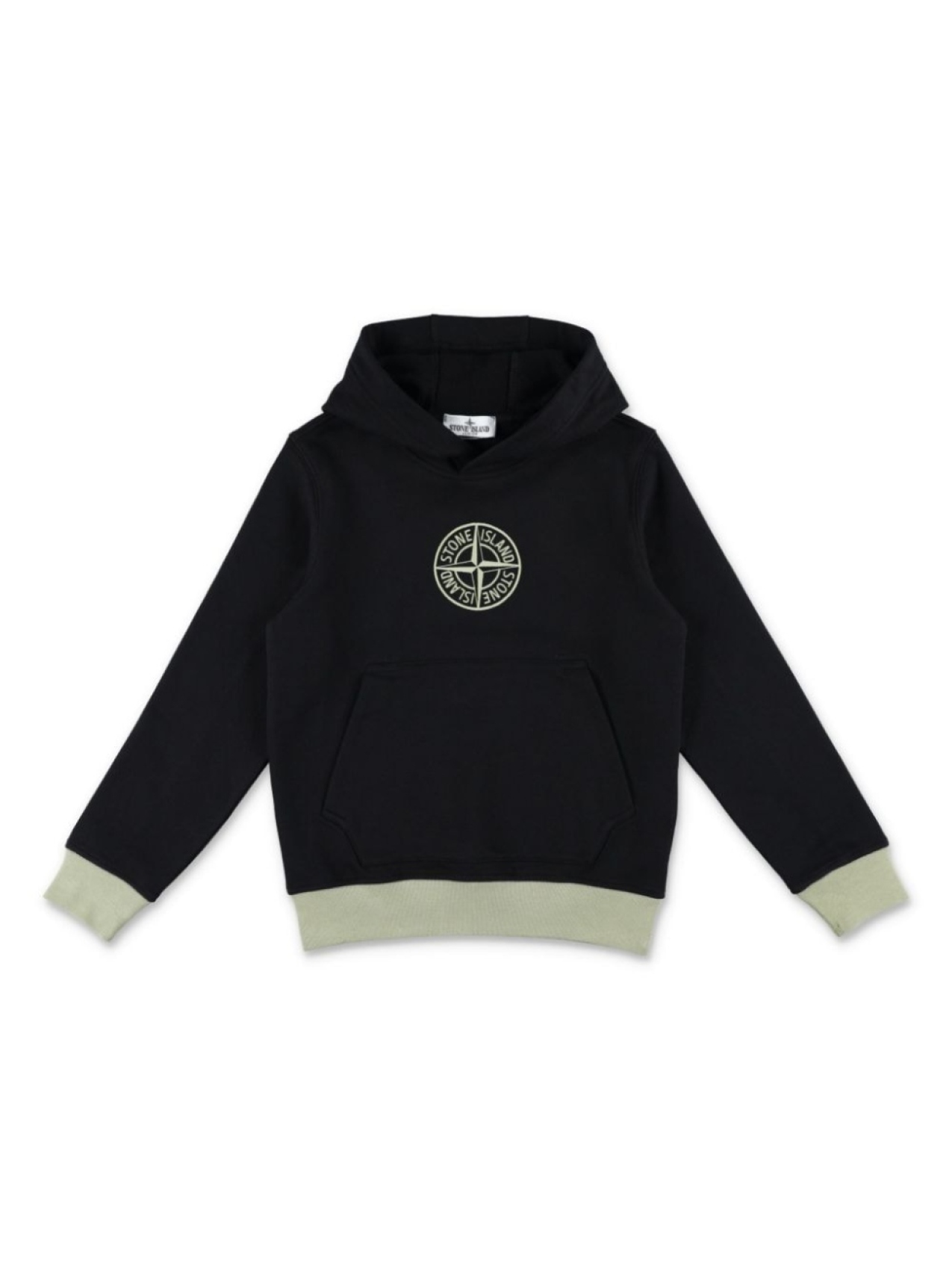 

Stone Island Junior толстовка с капюшоном Compass Badge из хлопка, черный