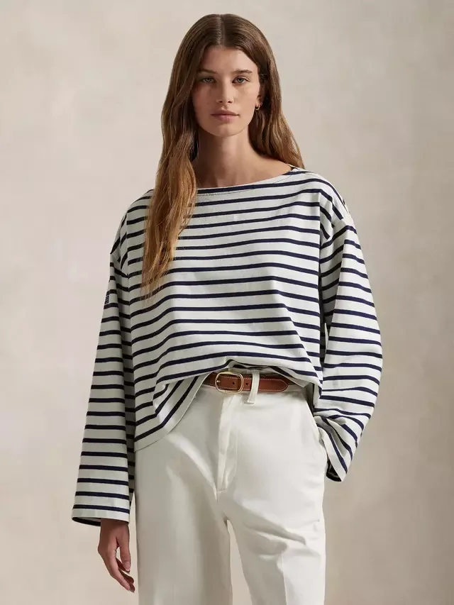 Полосатая футболка Polo Marnier, темно-синяя/белая Ralph Lauren