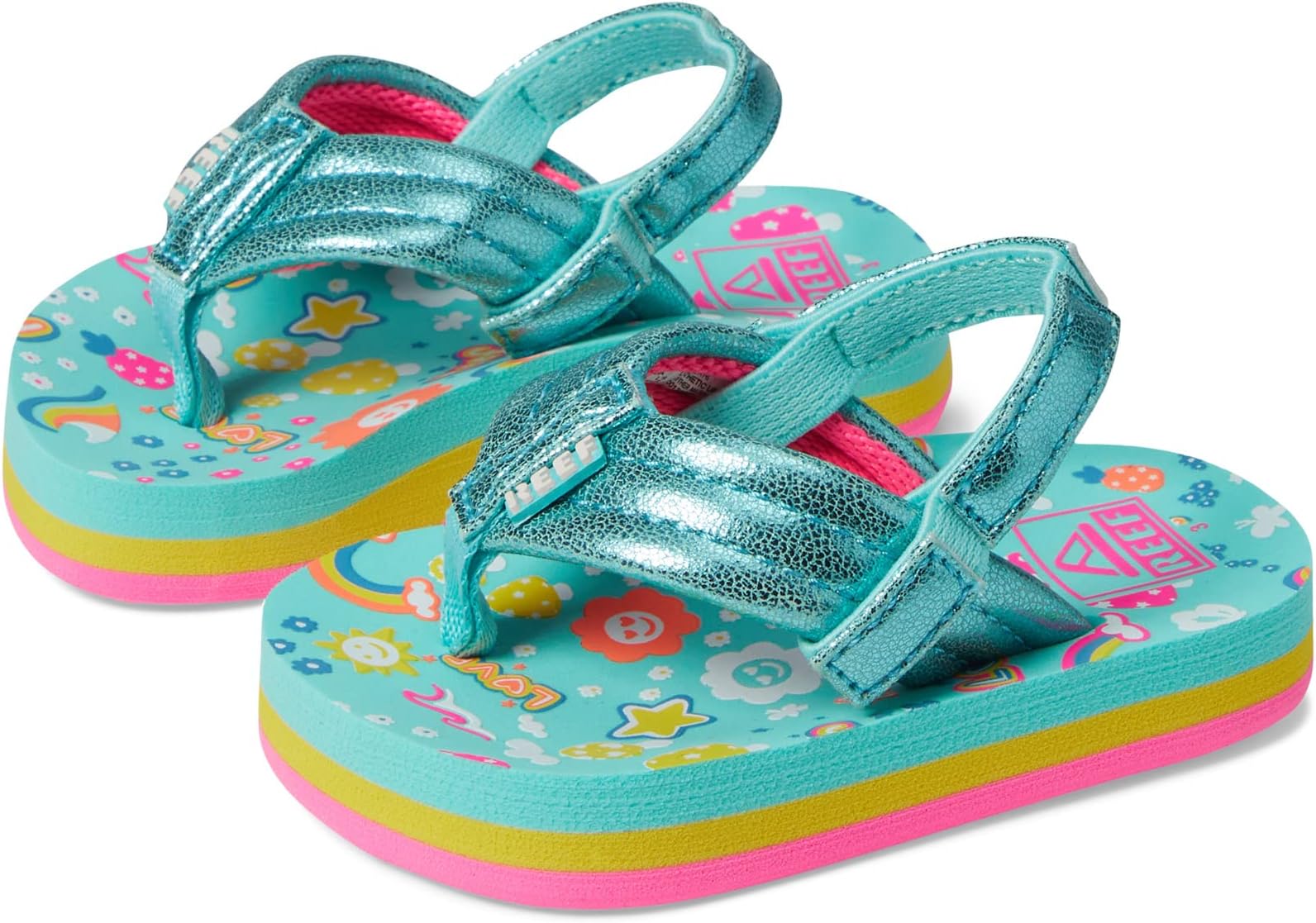 

Шлепанцы Reef Kids Little Ahi Flip Flop Reef, цвет Love Rainbow