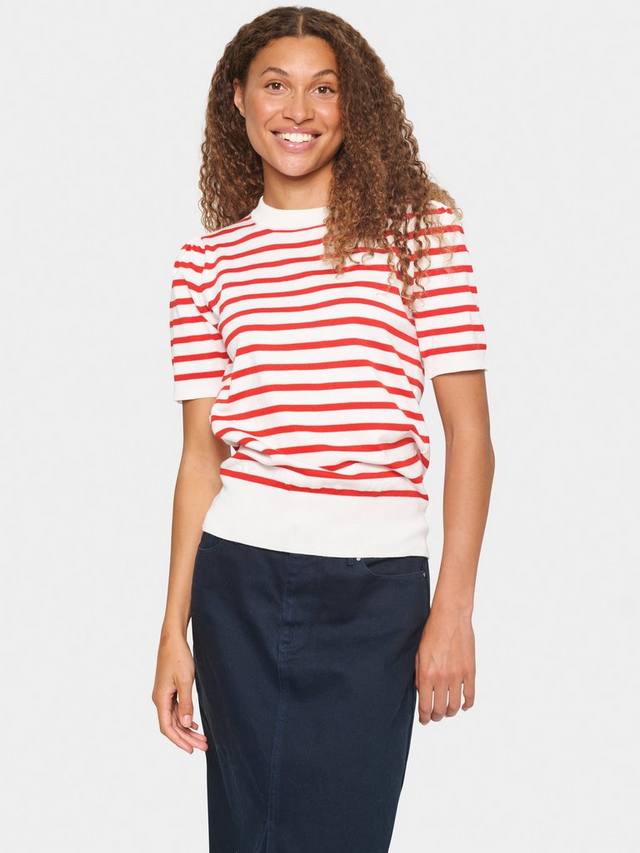 

Джемпер с коротким рукавом в полоску от mila Saint Tropez, цвет White/Red