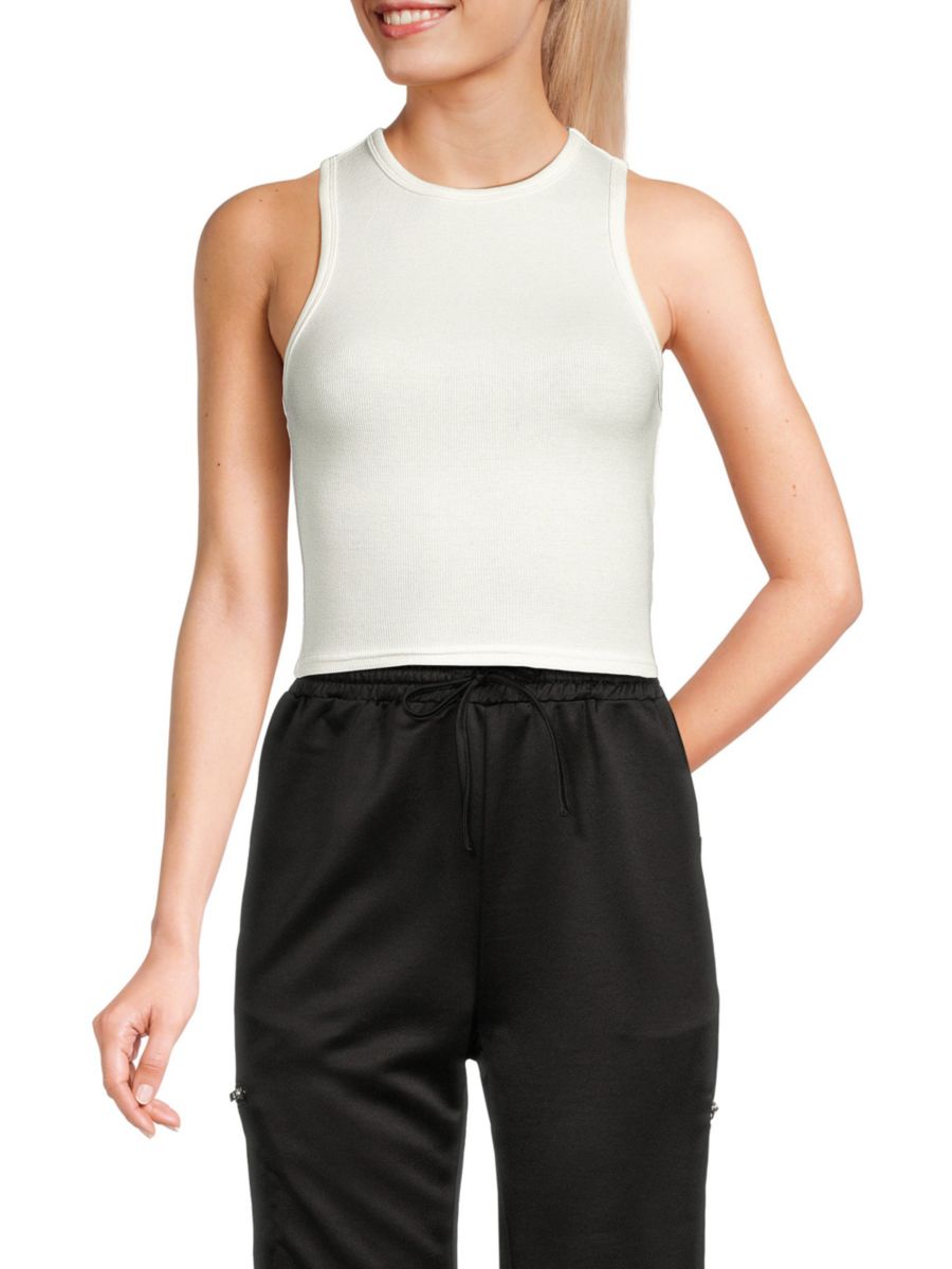 

Укороченный топ в рубчик Rachel Parcell, цвет Classic White