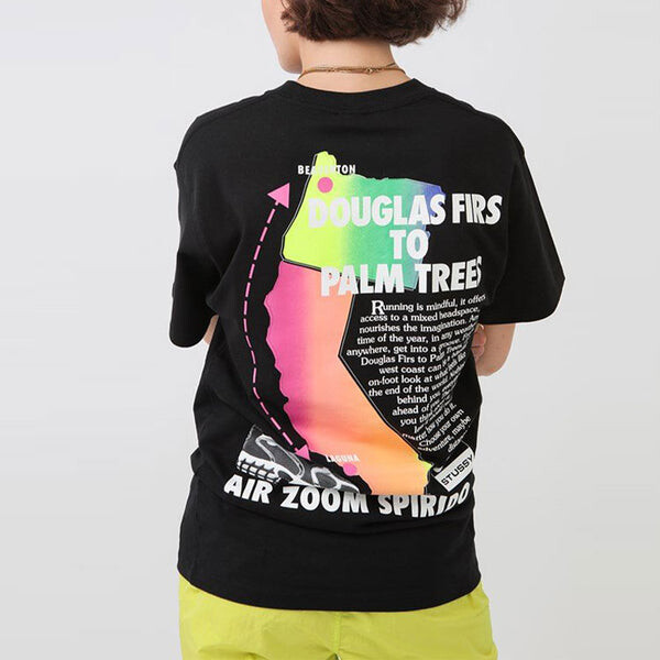 Футболка x stussy кроссовер логотип граффити печать футболка Nike, черный — фото 4