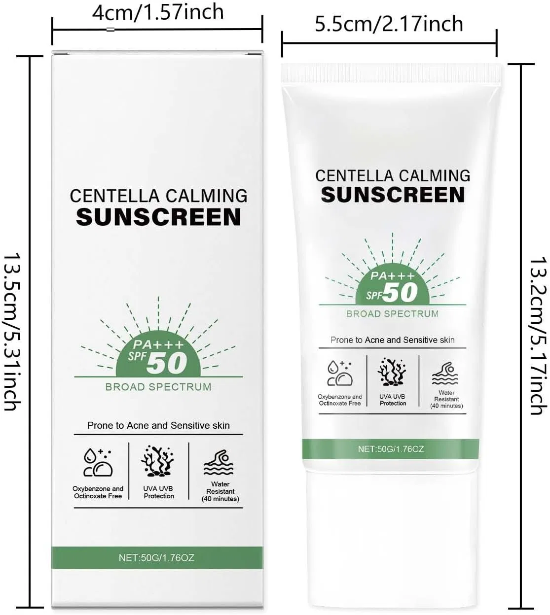 Солнцезащитный крем для лица Centella Asiatica SPF50+ PA+++ белый Generic — фото 3