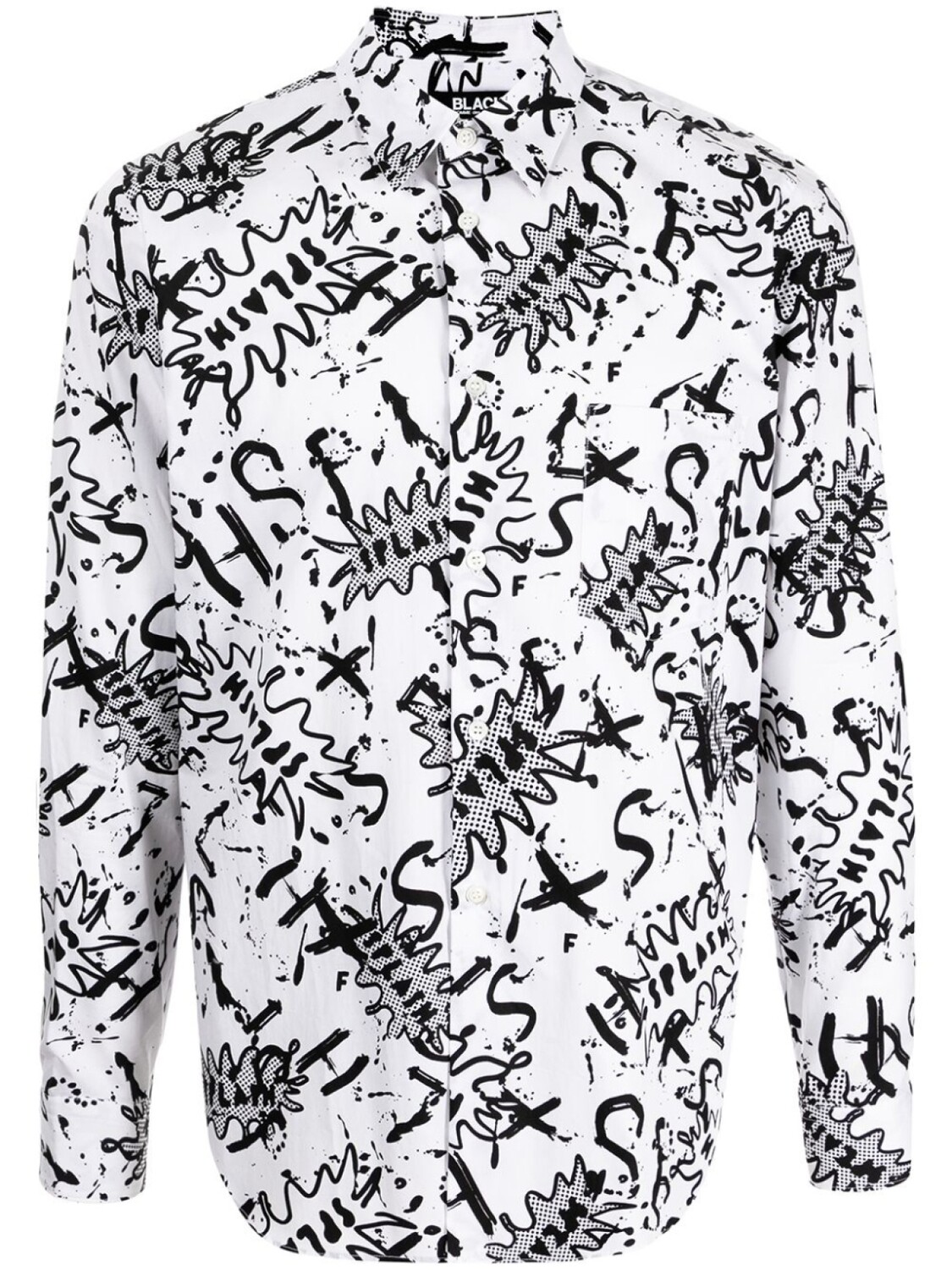 

Black Comme Des Garçons рубашка с принтом, белый