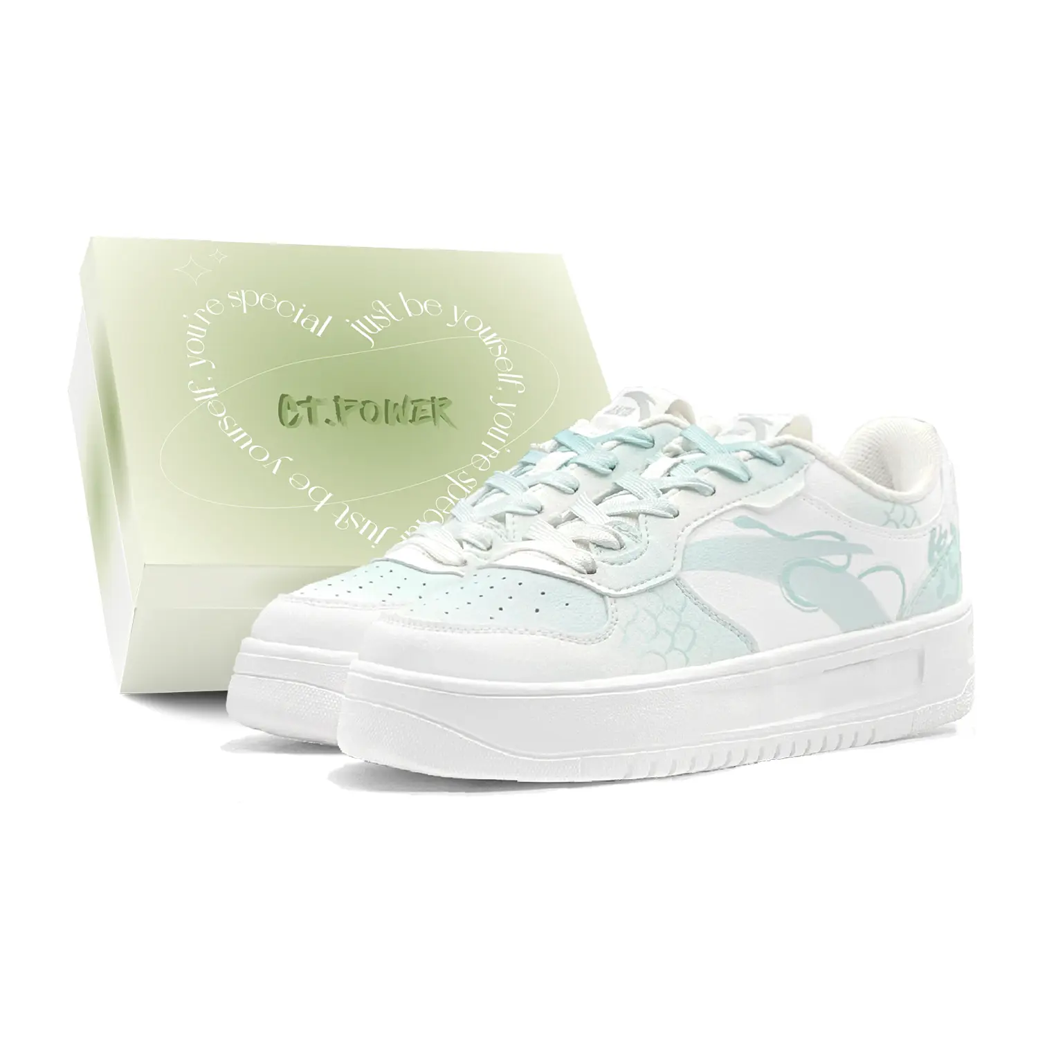 

ANTA Slip Resistant Abrasion Resistant Low top Skateboard Shoes Men's White Green