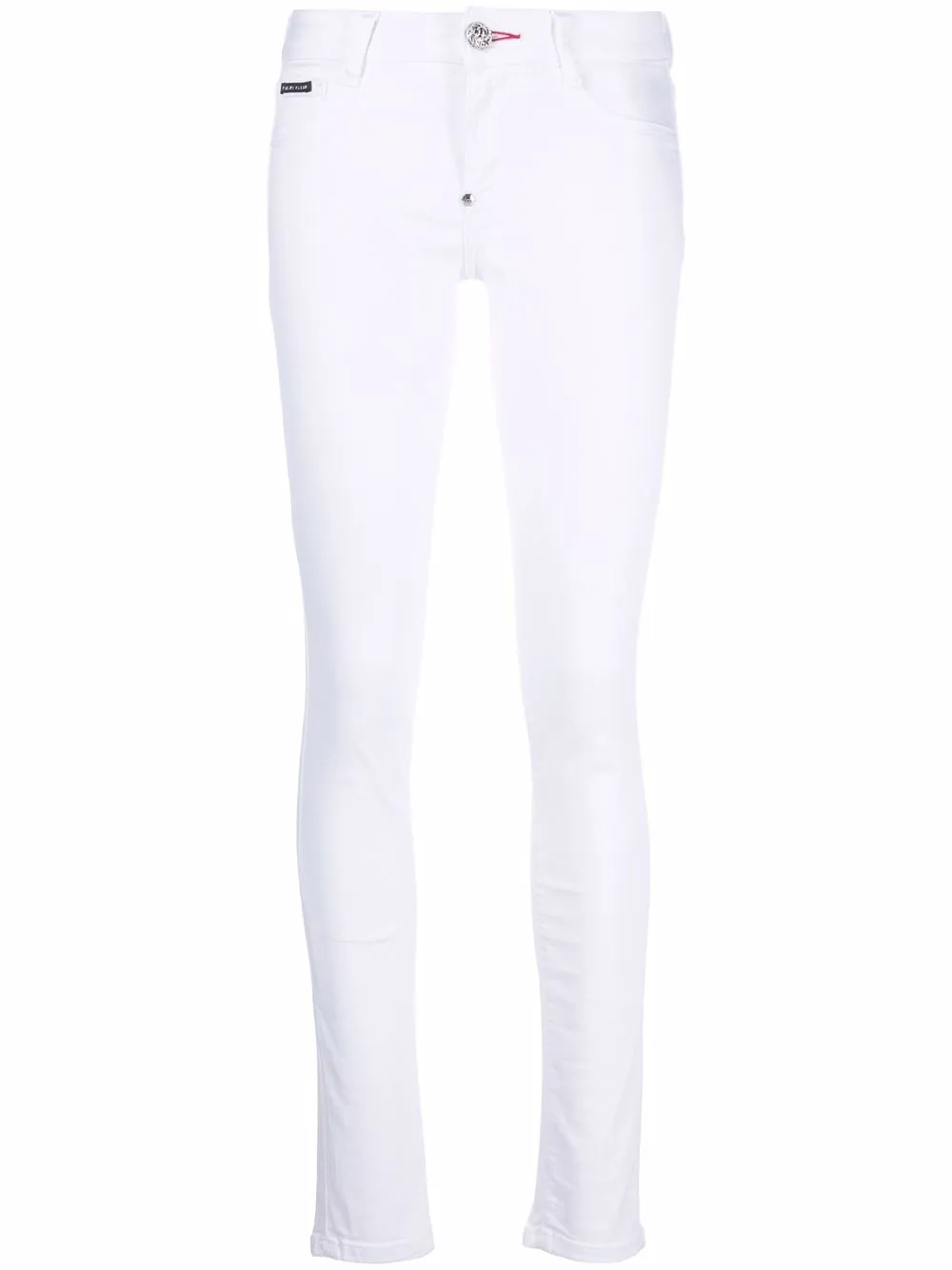 

Джеггинсы скинни с завышенной талией Philipp Plein, белый