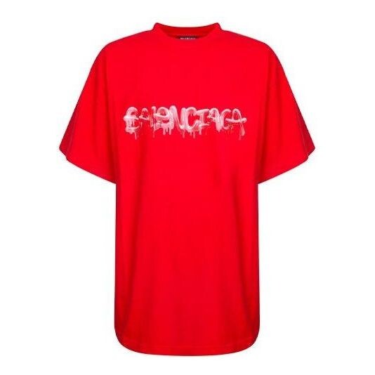 

Футболка slime oversized t-shirt 'red white' Balenciaga, красный