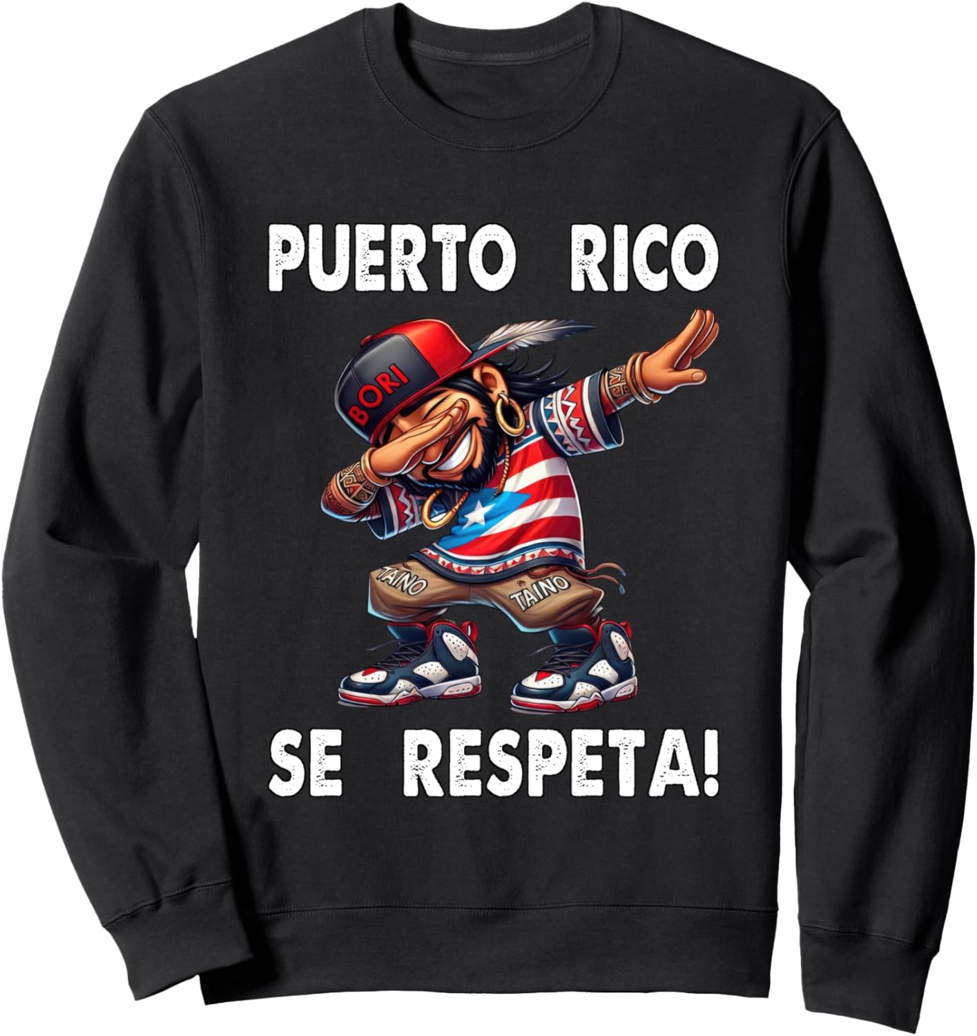 

Толстовка с флагом Puerto Rico Se Respeta Taino Dub Boricua PR Protest Puerto Rico Se Respeta Collection, More Here, черный