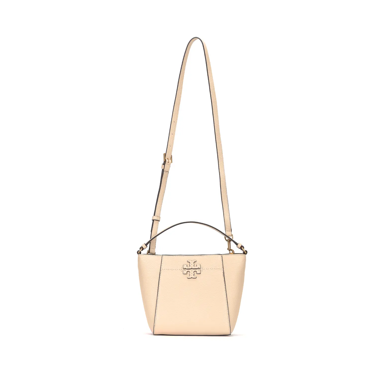

TORY BURCH Макгроу Личи Зерновая кожа Сумка-ведро через плечо на одно плечо Женская Экрю