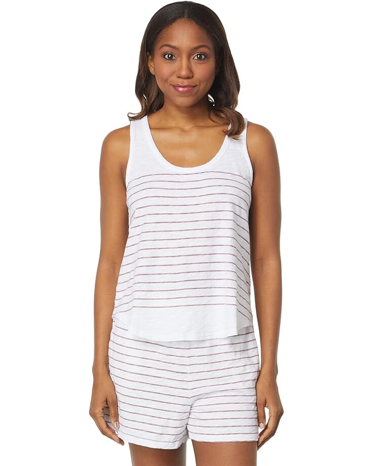 

Майка Mod-o-doc Stripe Printed Slub Jersey Tank, белый