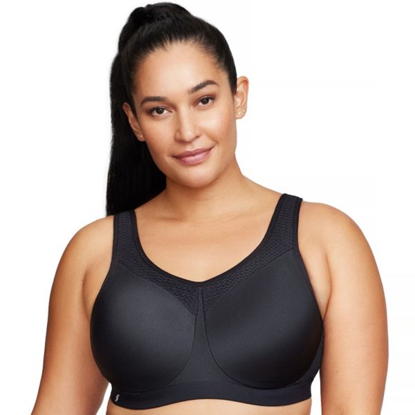

Спортивный бюстгальтер с косточками High-Impact 9066 Glamorise, цвет solid black