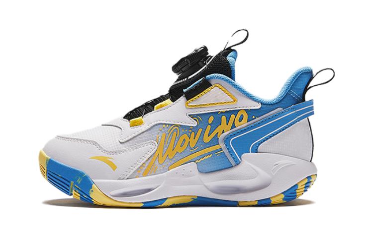 

Антискользящие износостойкие высокие детские баскетбольные кроссовки бело-синие Antakids для детей 3-7 лет