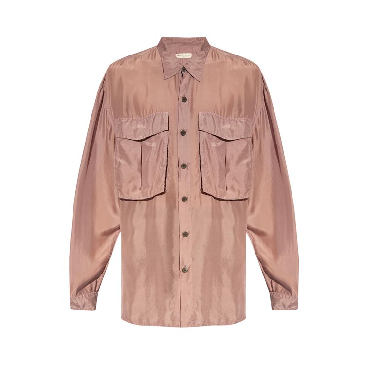 

Рубашка Dries Van Noten Oversized Shirt With Flap Pockets Lilac, розовый