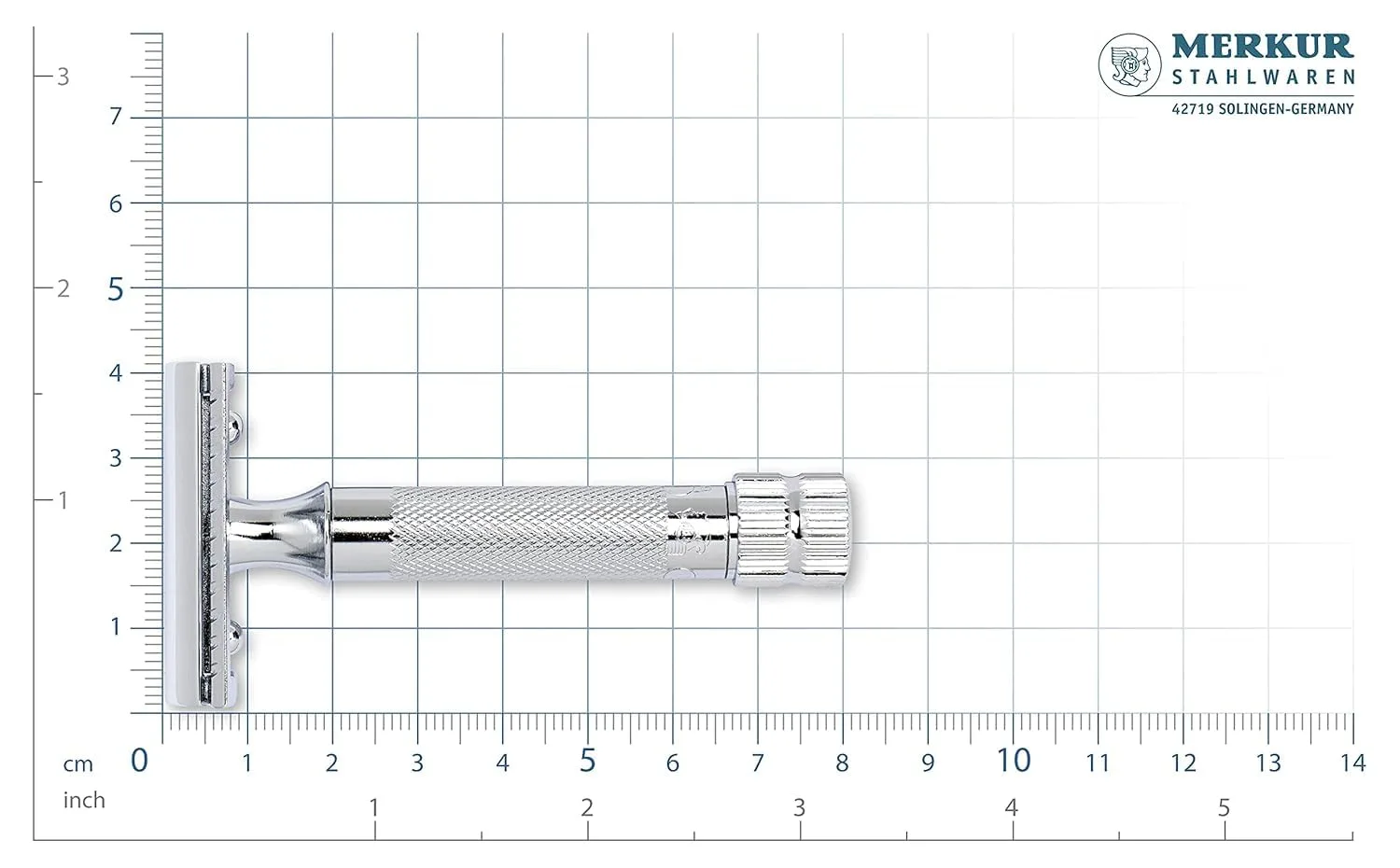 Двусторонняя бритва Merkur MK34C с прочной короткой ручкой, Bright Chrome — фото 3