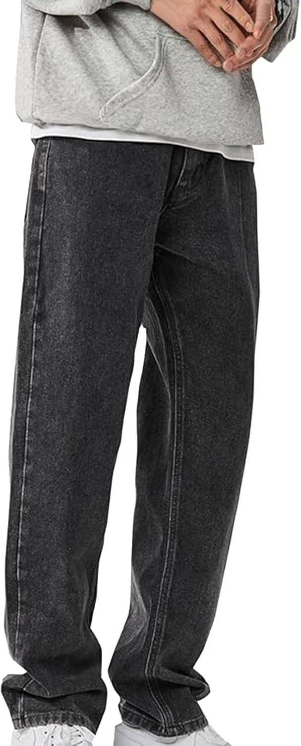 Джинсы свободные серые