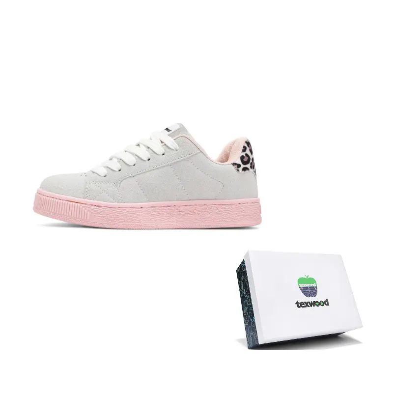 

TEXWOOD Легкие скейтерские кроссовки унисекс серо-розовый леопардовый принт, цвет Gray Pink Leopard Print
