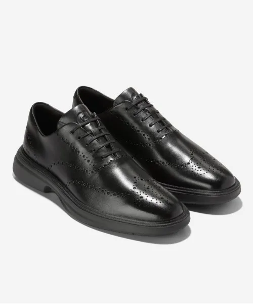 Мужские оксфорды из натуральной кожи Original Grand City Spectator Wingtip COLE HAAN черные — фото 4