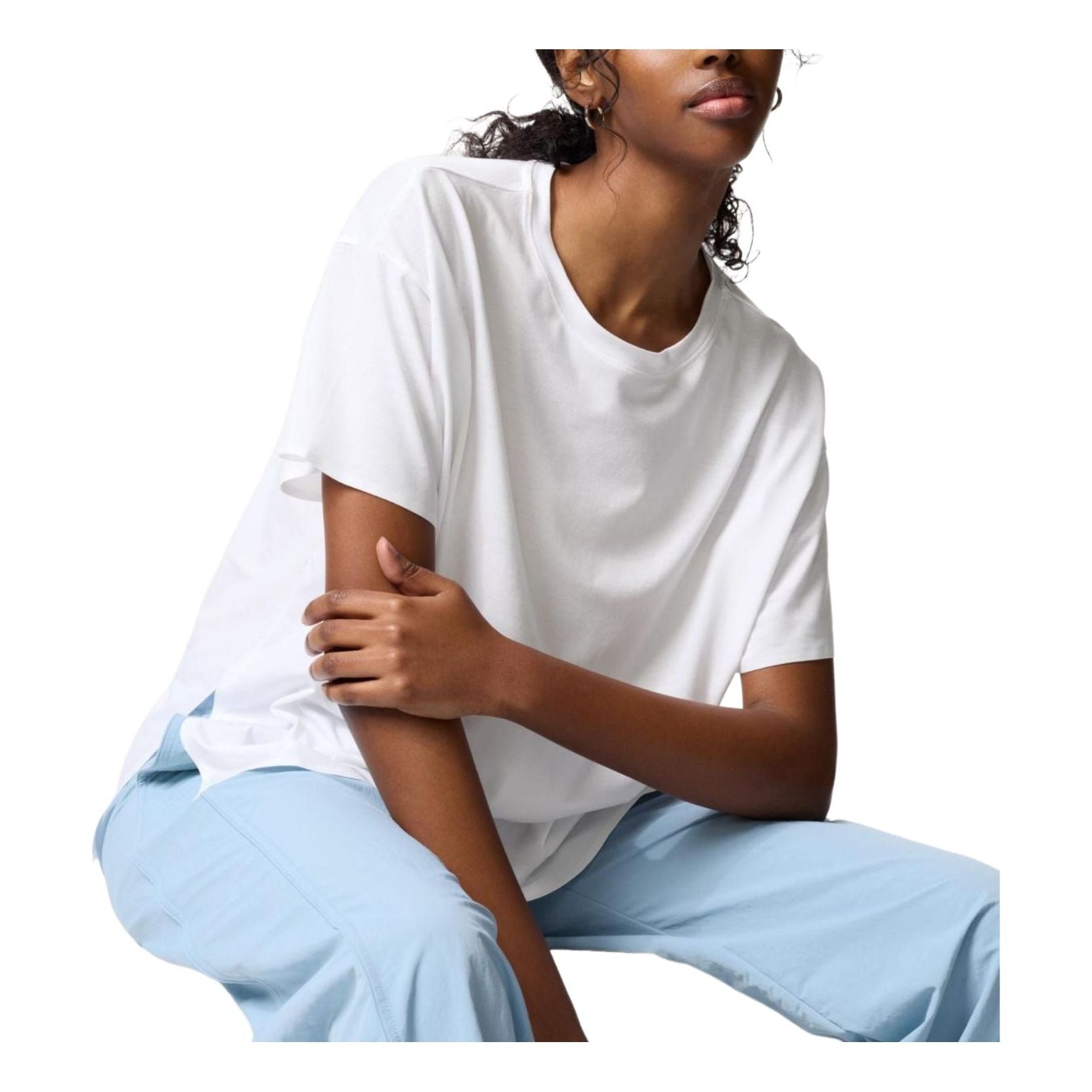 

(WMNS) UNIQLO AIRism Бесшовная футболка с круглым вырезом и коротким рукавом, белая