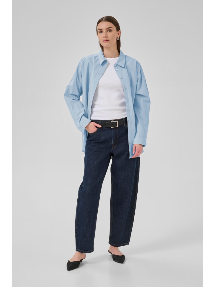 

My Essential Wardrobe Рубашка с длинными рукавами SunnaMW Box fit жемчужно-голубого цвета