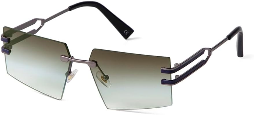 

Уникальные большие солнцезащитные очки без оправы для женщин в стиле ретро с металлической оправой, модные солнцезащитные очки для мужчин с защитой от УФ-излучения UV400 HVTVTLA, C5