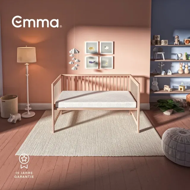 Детский матрас Emma Детский матрас Emma, дышащий и стираемый при 60°C 11 см высотой Плотность: 36 кг/м³ 1 шт., 1 шт. размер 60 x 120 см и 70 x 140 см, Stiftung Warentest ОЦЕНКА SEHR GUT (1,5), белый — фото 3