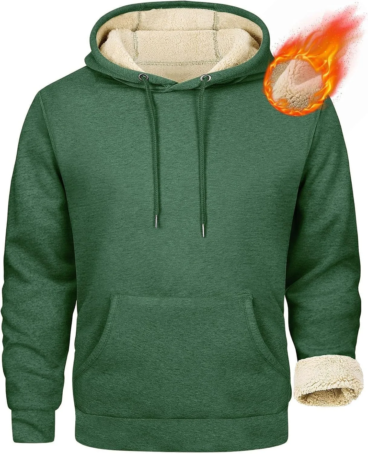 

Мужской толстый худи Sherpa Fleece с подкладкой, зимний теплый свитшот XDFVC