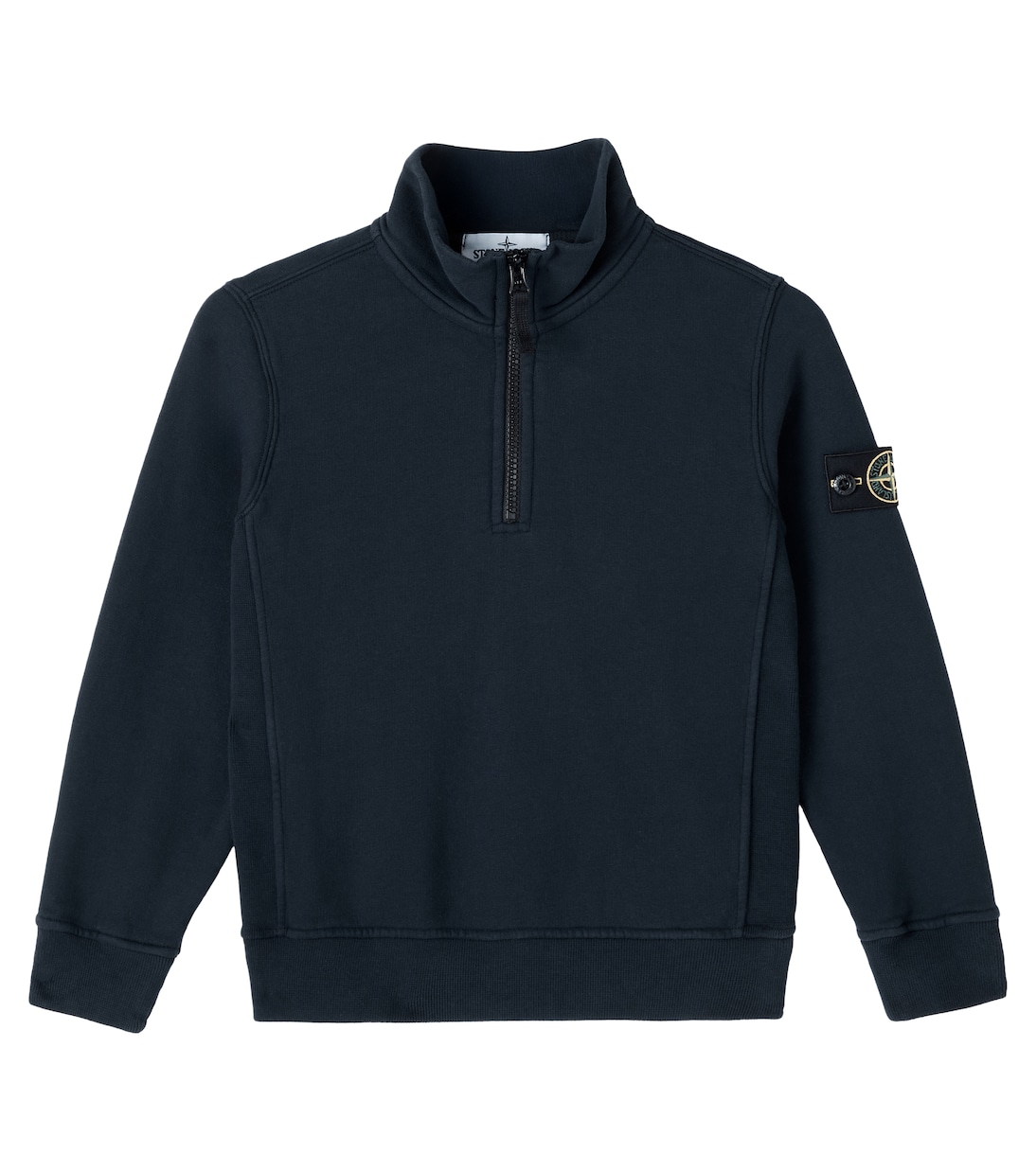 

Хлопковый свитер Compass с полумолнией Stone Island Junior, Navy Blue