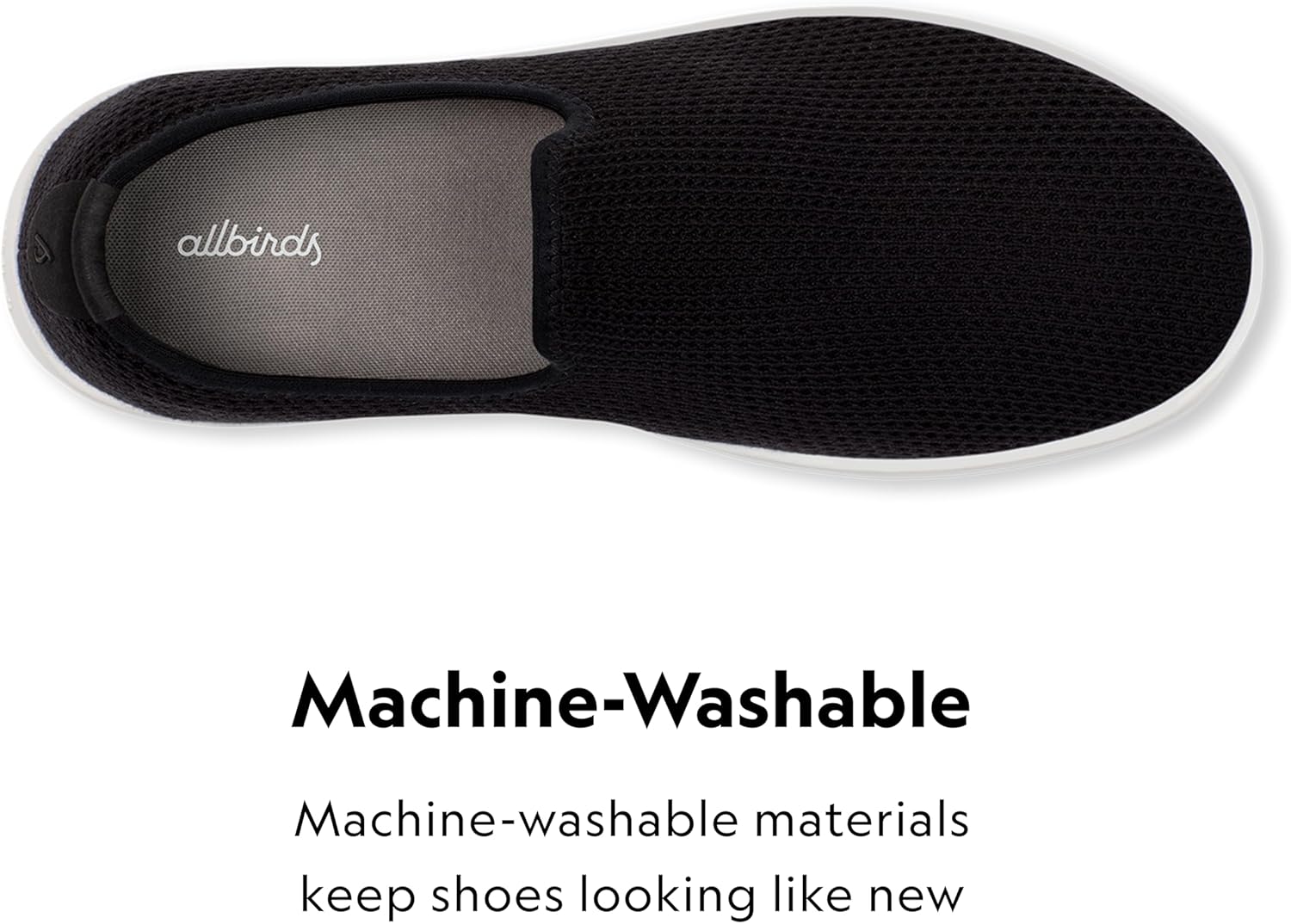Мужские кроссовки Allbirds Tree Lounger, повседневные слипоны, машинная стирка, изготовлены из натуральных материалов, черный — фото 4