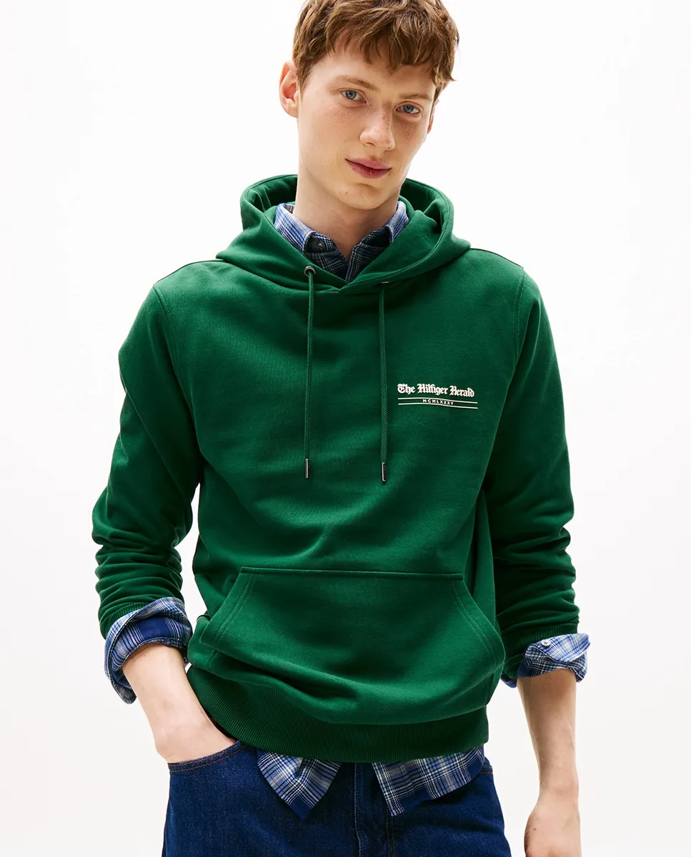 

Мужская толстовка с капюшоном без молнии Tommy Hilfiger, темно-зеленый