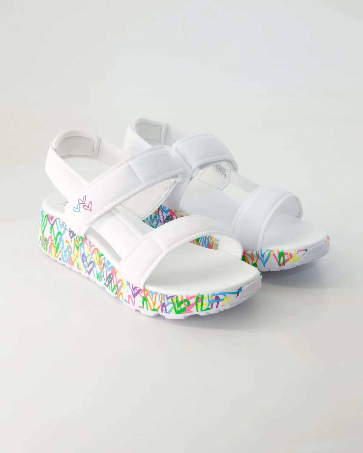 Сандалии с сердцем, Skechers, белый