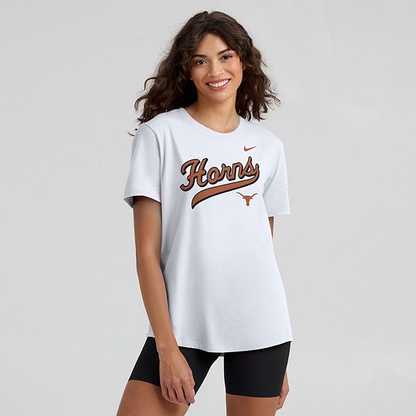 

Женская белая футболка texas longhorns local script Nike