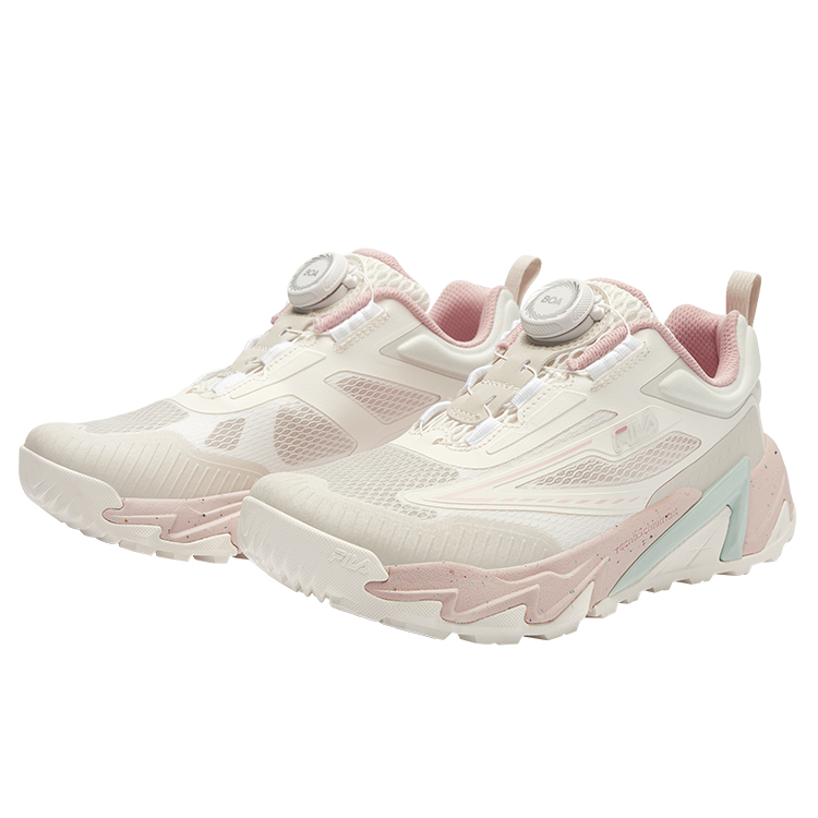 FILA KIDS Серпент Леопард обувь дышащая легкая амортизирующая низкие детские уличные кроссовки снег/ярко-серый — фото 3