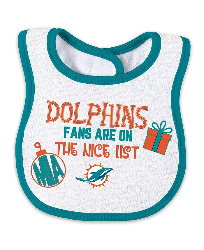 Комплект из двух предметов: нагрудник с принтом Miami Dolphins и застежкой-молнией для мальчиков и девочек WEAR by Erin Andrews — фото 3