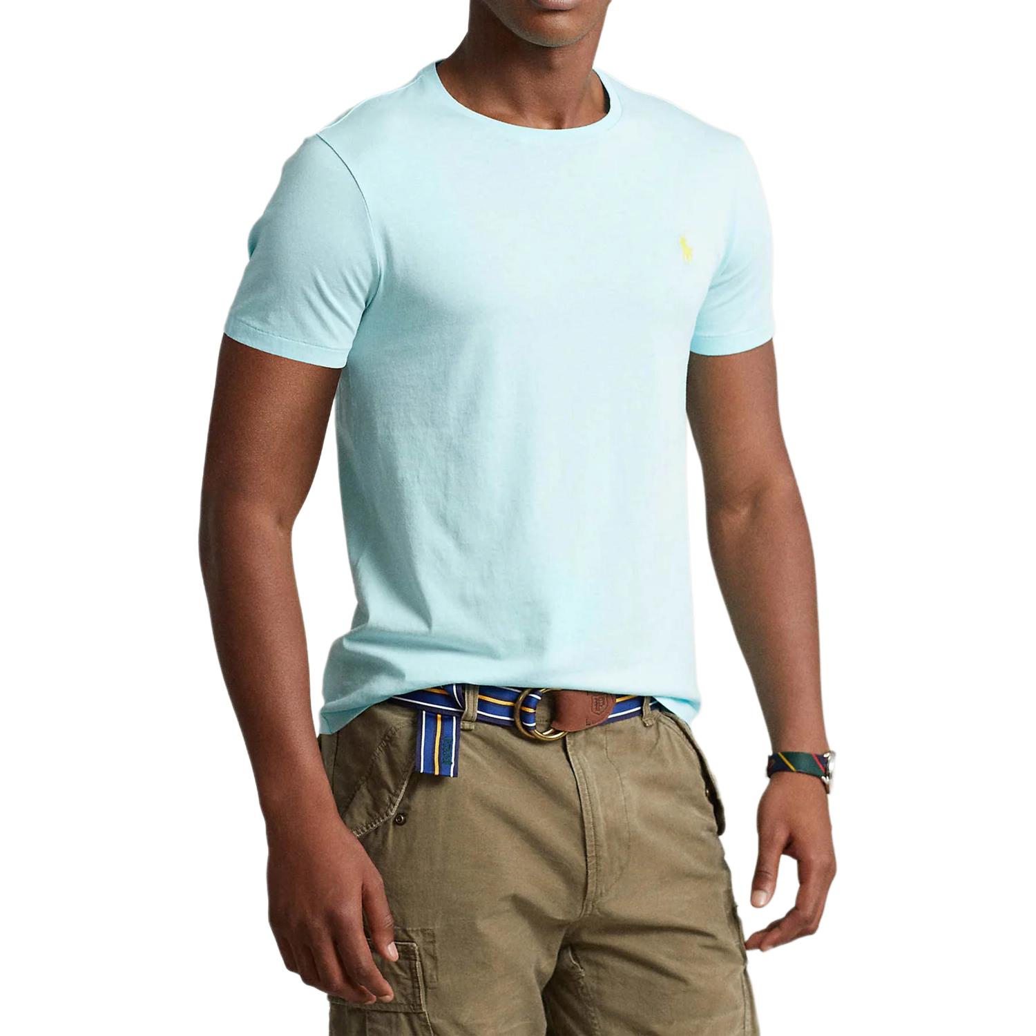 

Polo Ralph Lauren Футболка мужская мятно-голубая, Синий, Polo Ralph Lauren Футболка мужская мятно-голубая