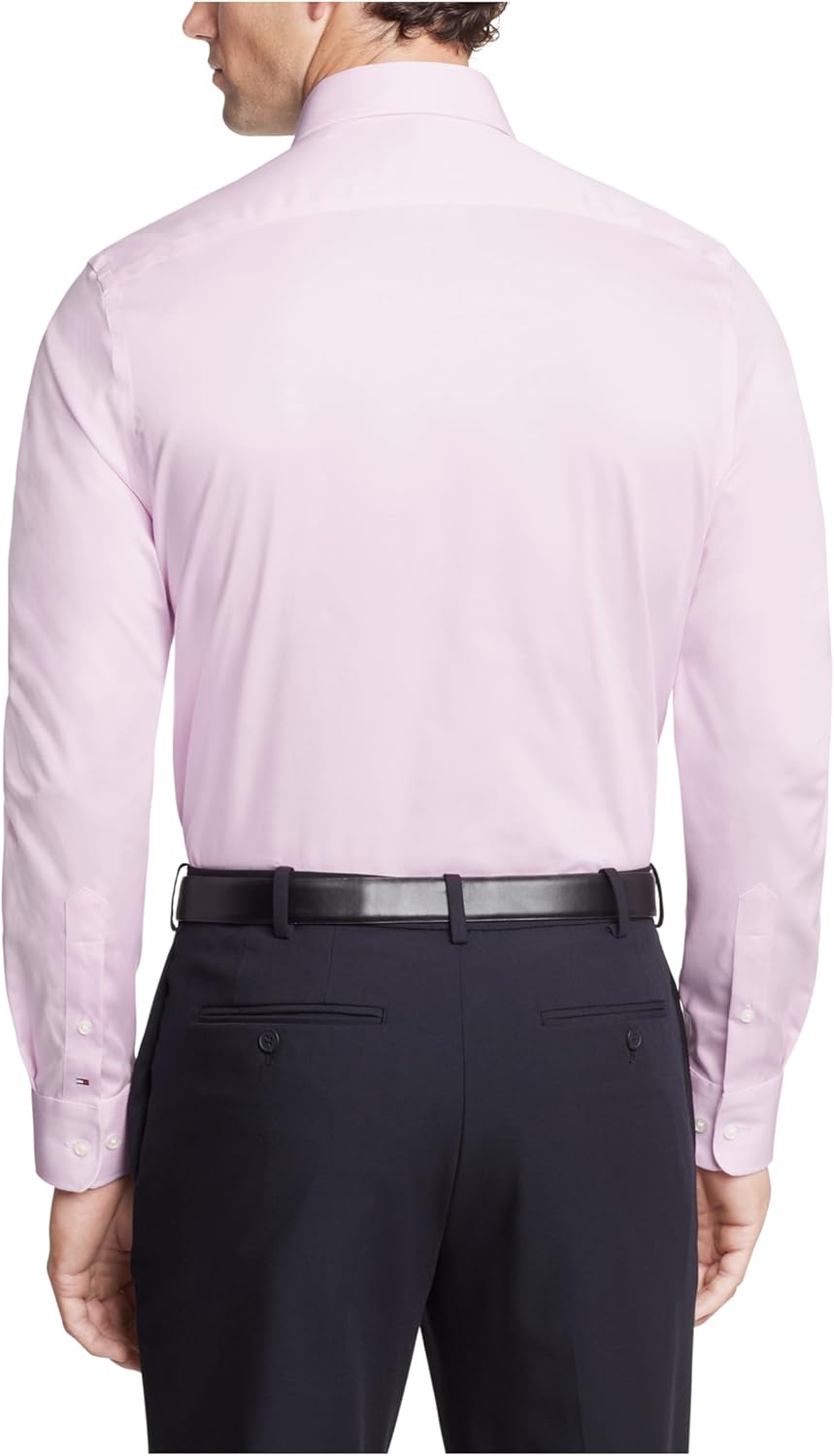 Мужская классическая рубашка Tommy Hilfiger Essentials, светло-розовый — фото 2