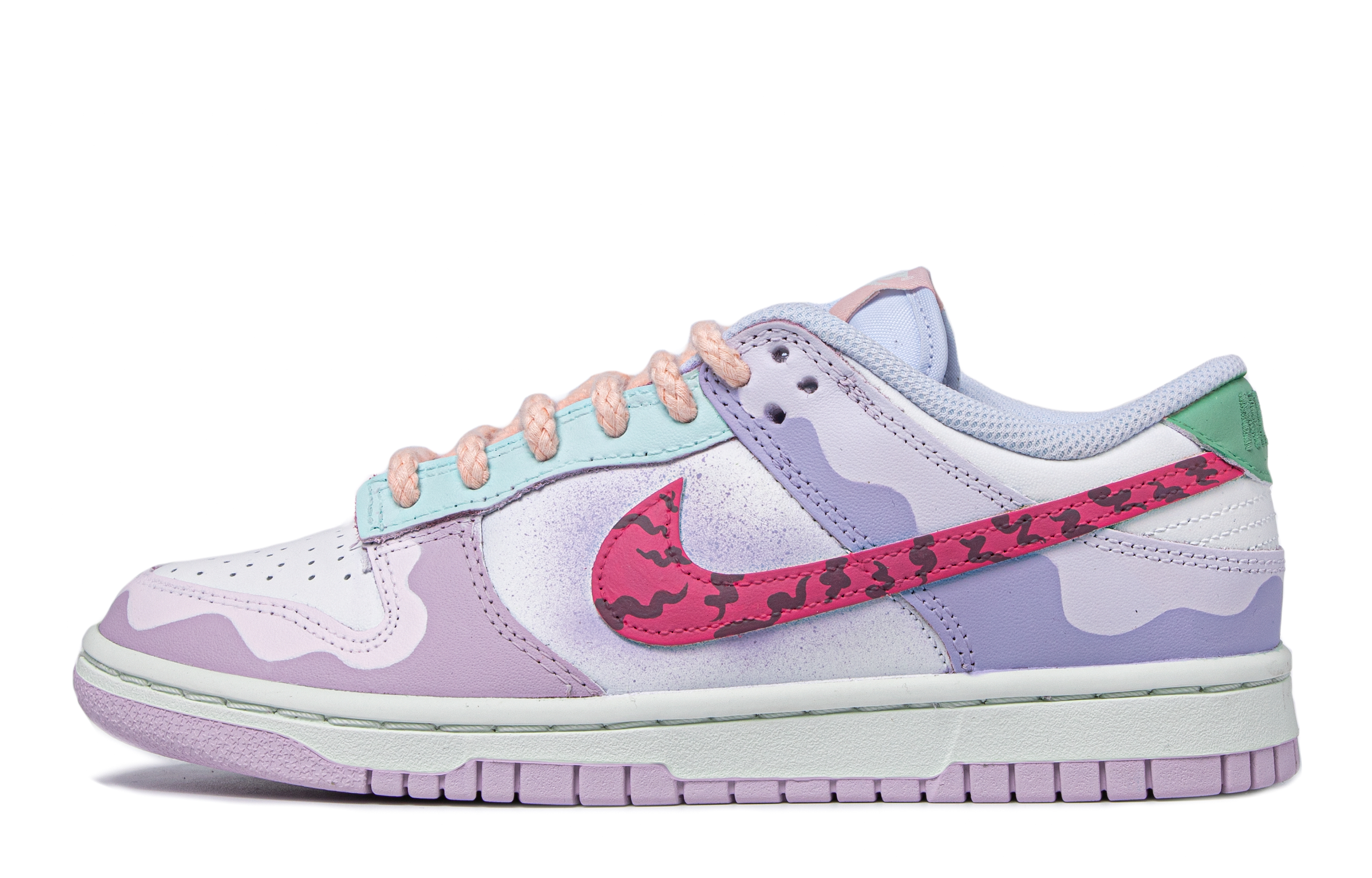 

Кроссовки Nike Dunk Skateboarding Shoes Women's Low-top Pink/purple/white, светло-фиолетовый