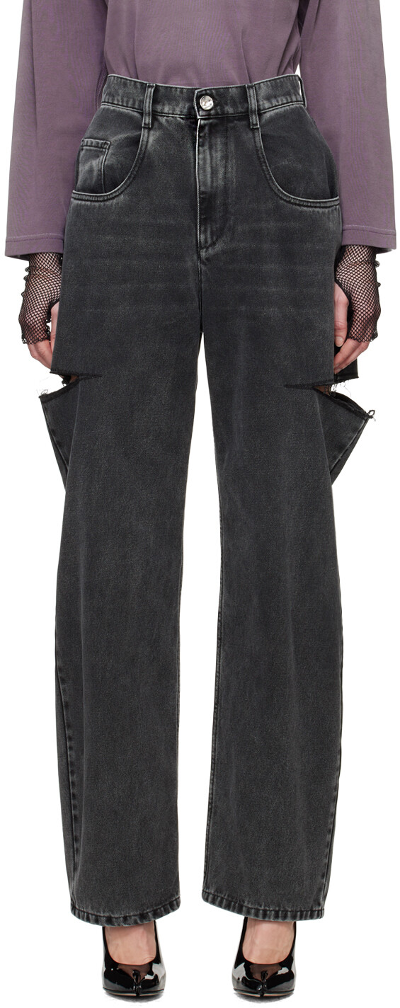 

Черные джинсы с вырезом Maison Margiela
