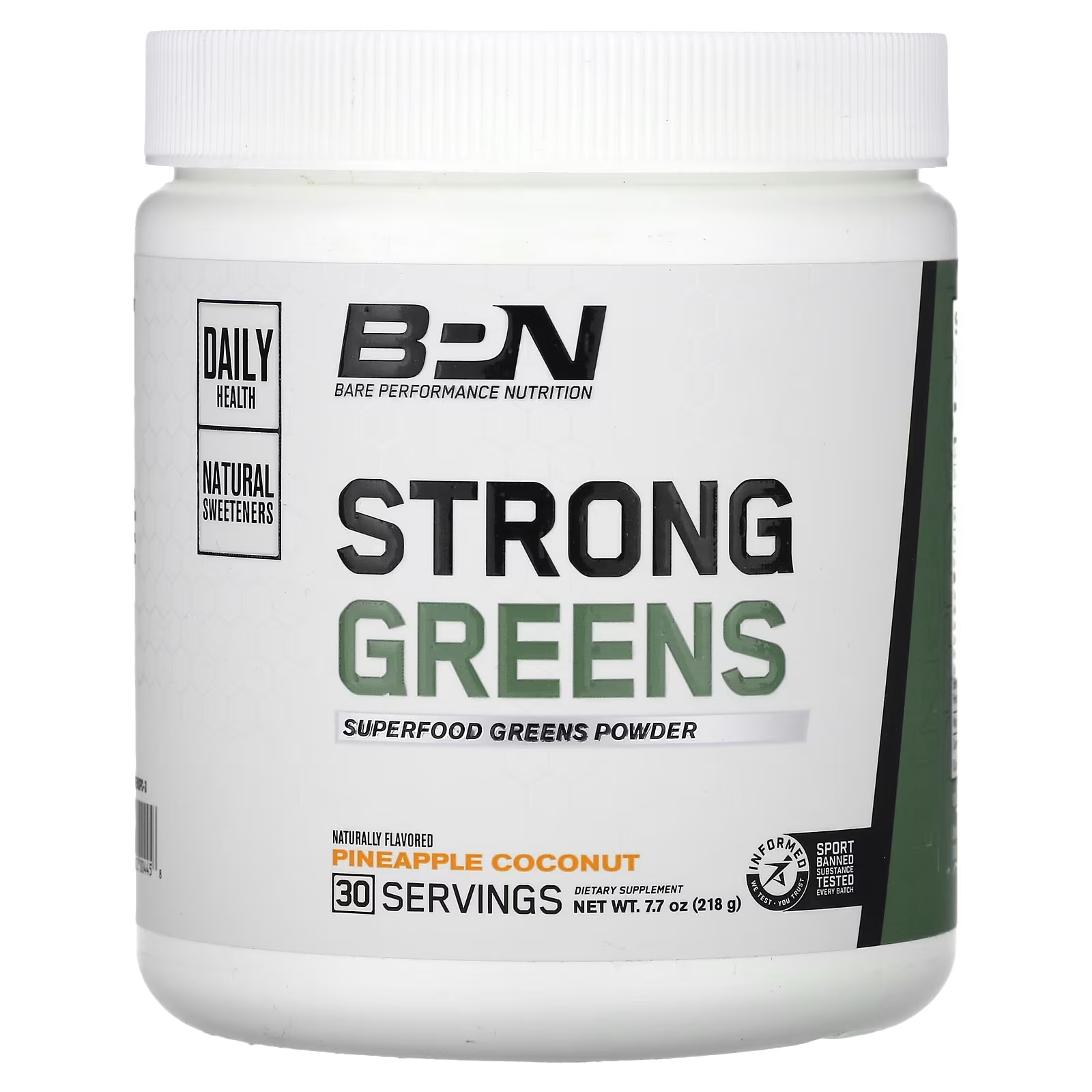 

Добавка Bare Performance Nutrition Strong Greens Superfood Greens Powder ананас и кокос, 218 г