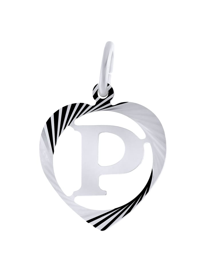 

Lucardi Подвеска из серебра 925 пробы в форме сердца с буквой «П»