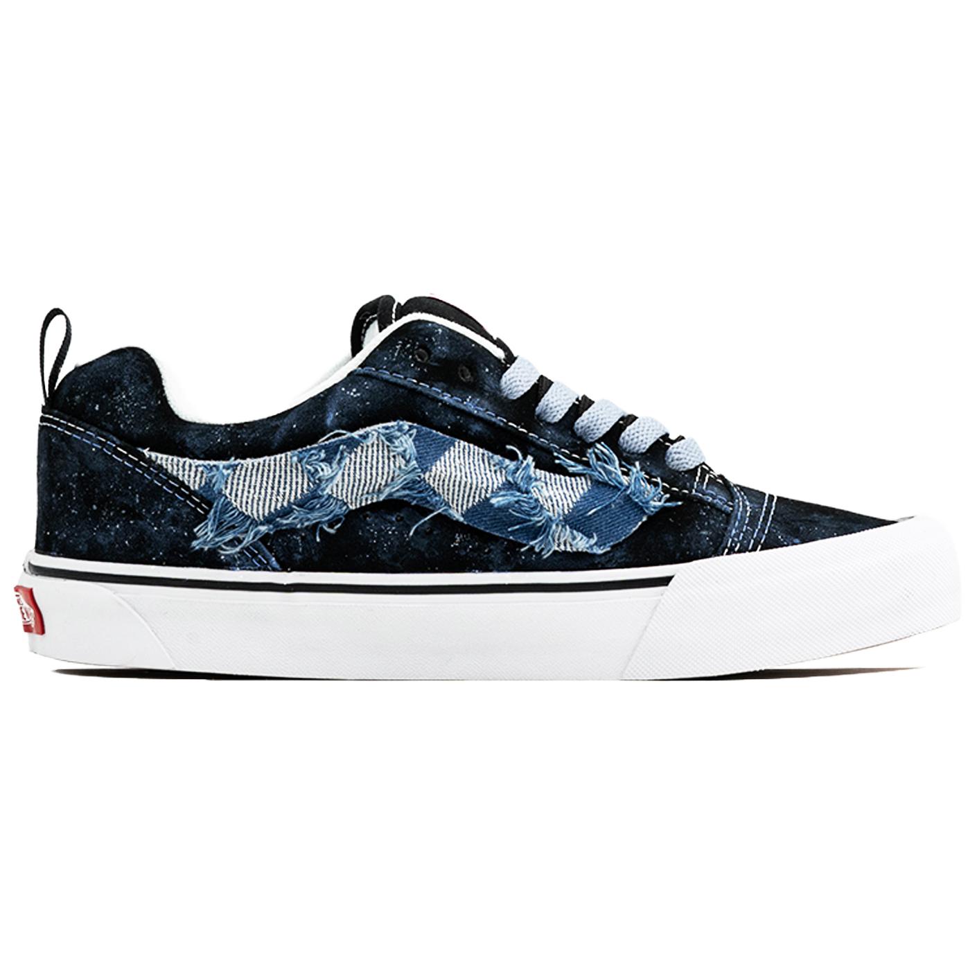 Vans Knu Skool Wan Hua Nong, Haze Blue Grid, Shopping Bag Abrasion Resistant Low top Skateboard Shoes Unisex Black Blue — фото 4