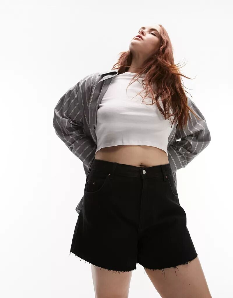 

Черные удобные джинсовые шорты для мам Topshop