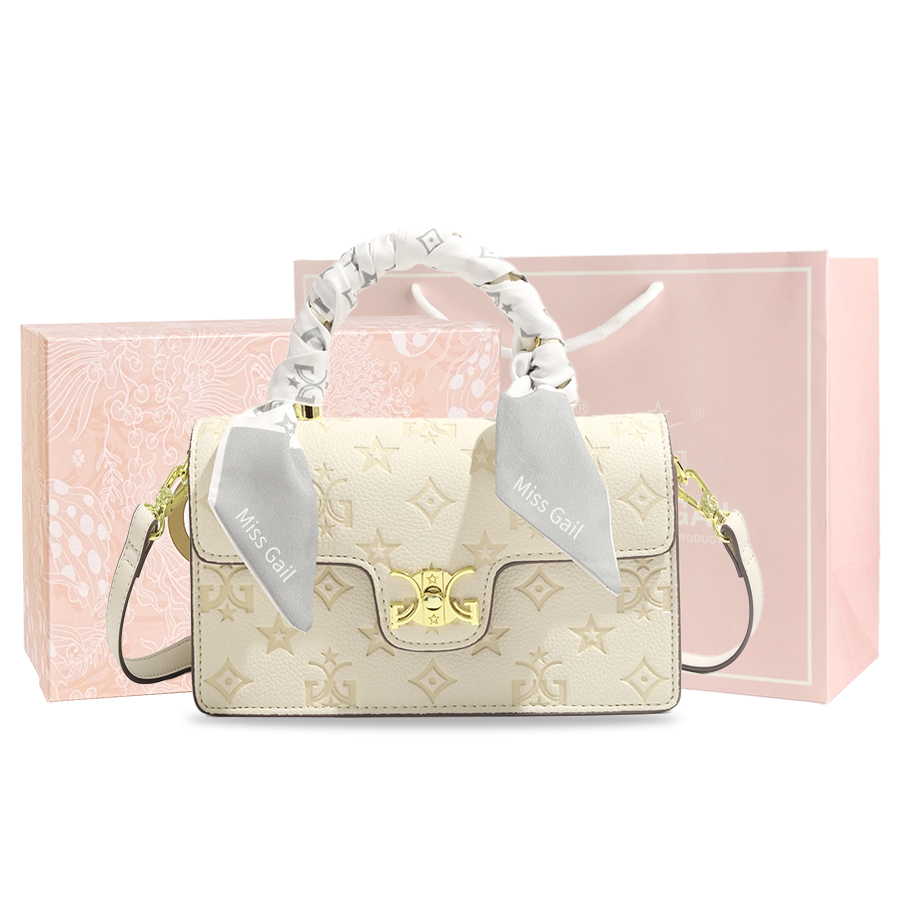 

MISS GAIL Искусственная кожа женская сумка через плечо, Compression White Box