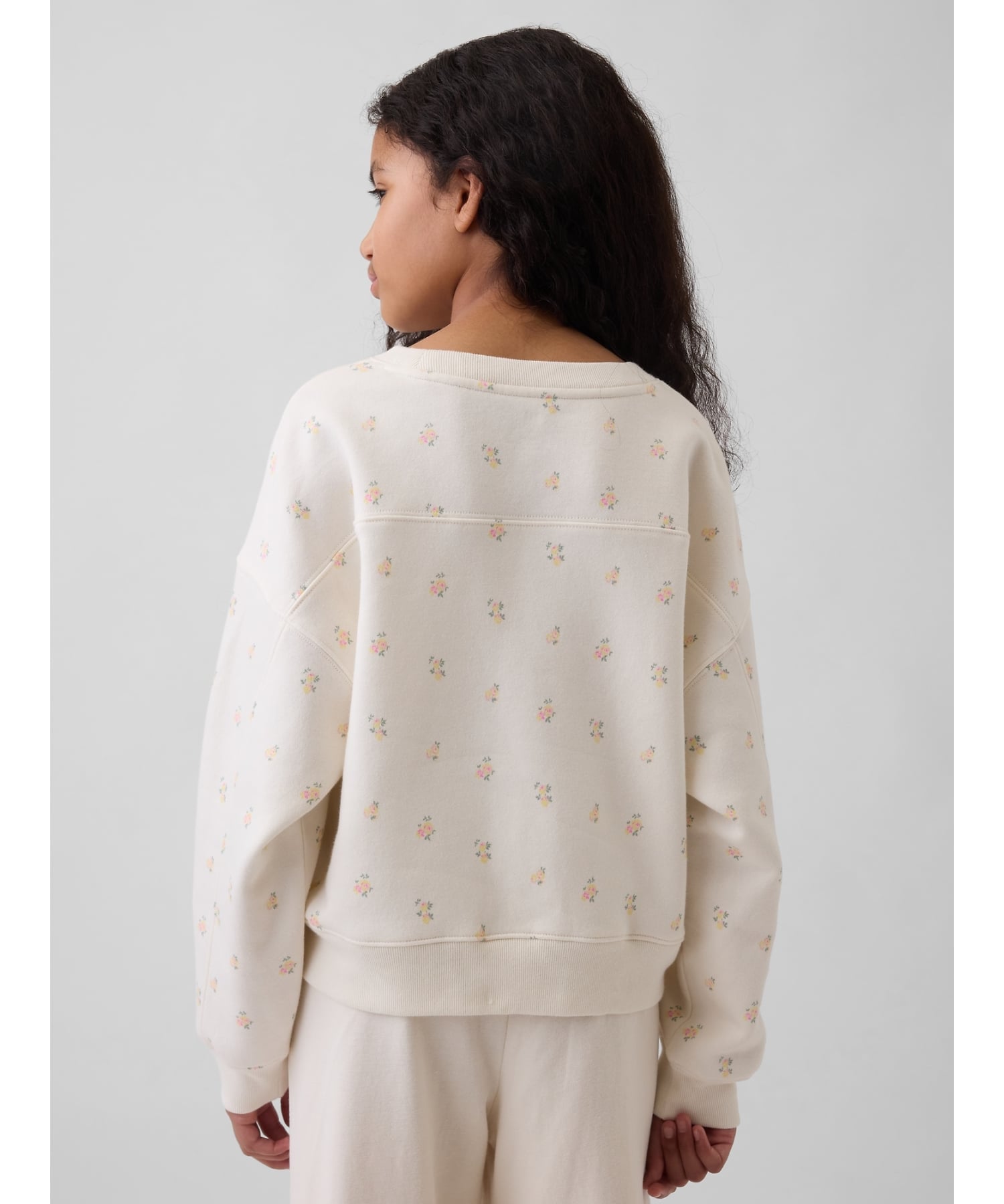 (K) Винтажная мягкая толстовка на танкетке с круглым вырезом (детская) GAP, FLORAL_PRINT — фото 2