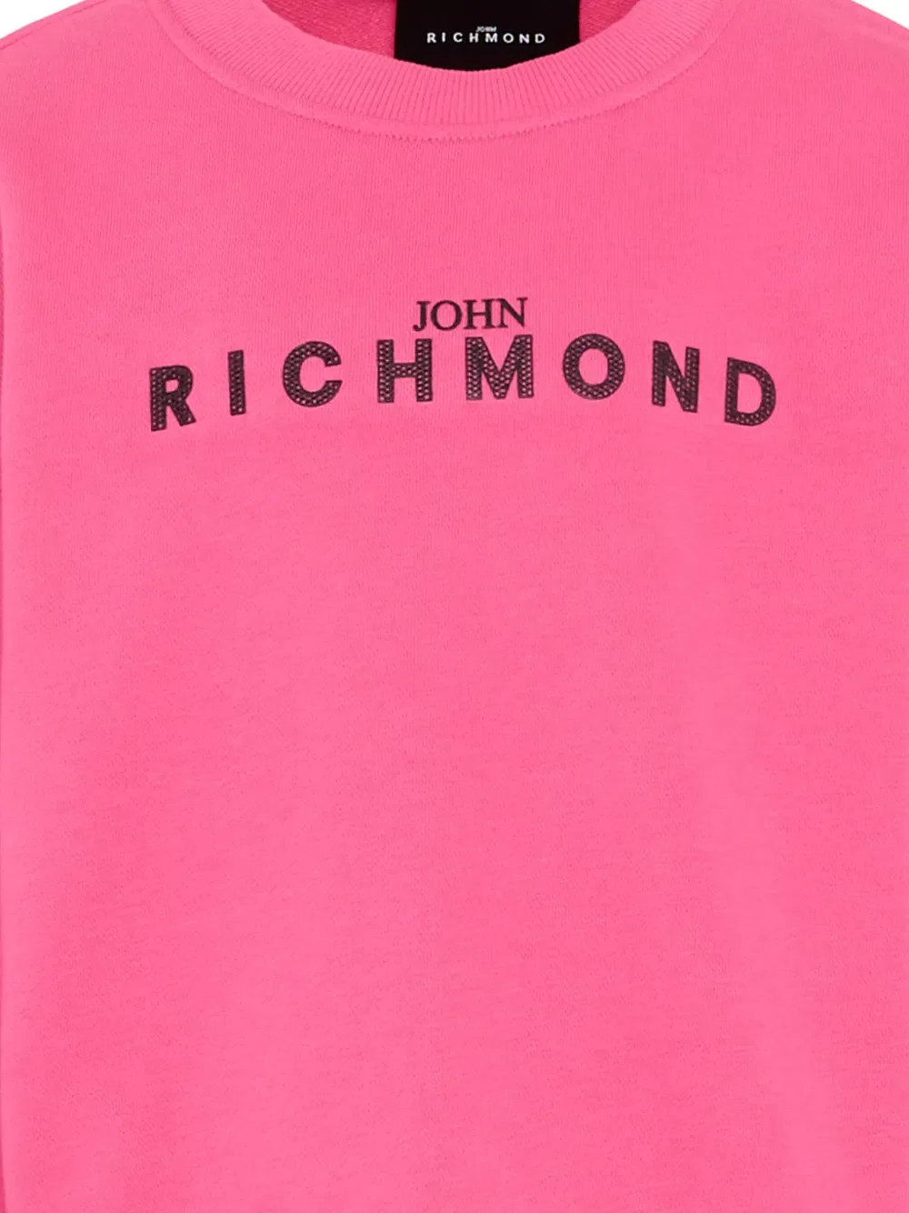 Свитшот с круглым вырезом и логотипом John Richmond Junior, розовый — фото 3