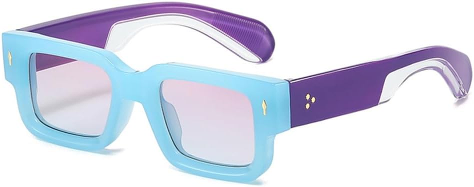 

Женские солнцезащитные очки Jelly Color Rivets с красно-синими заклепками и защитой от УФ-излучения UV400, мужские очки для занятий спортом на открытом воздухе, бега и езды generic, Blue Purple Pink