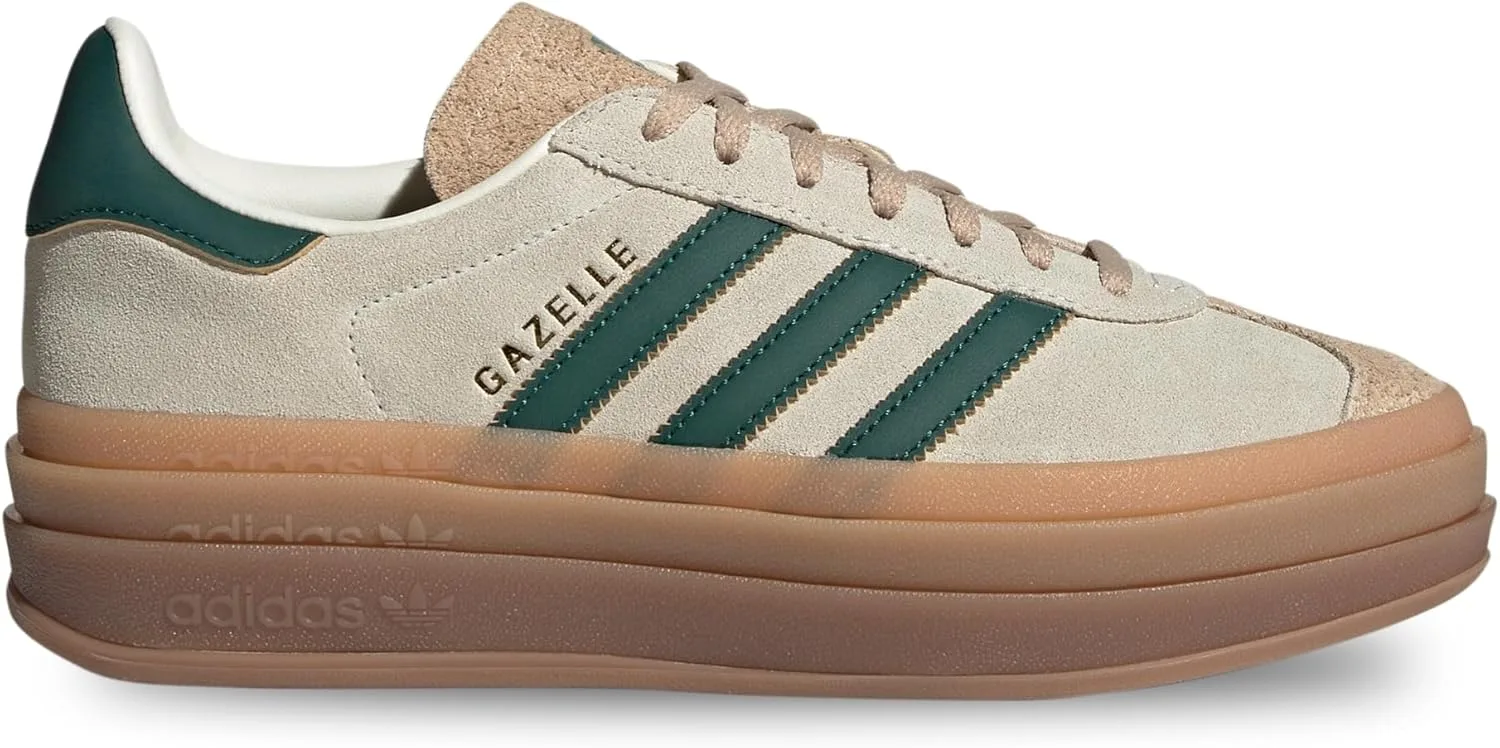 Кроссовки Adidas Gazelle Bold IE0420 - размер 40 EU, зеленый/кремовый