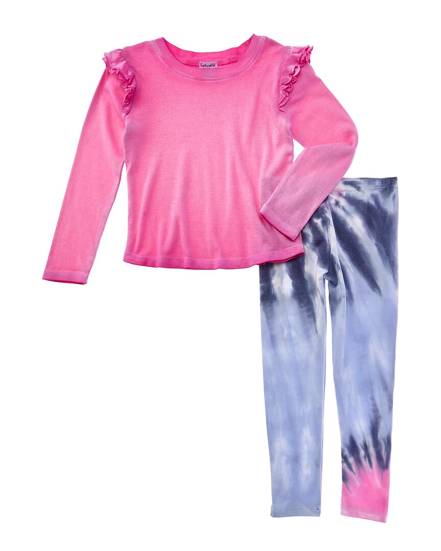 

Великолепный комплект из двух предметов: топа и леггинсов с цветочным принтом тай-дай Splendid, розовый