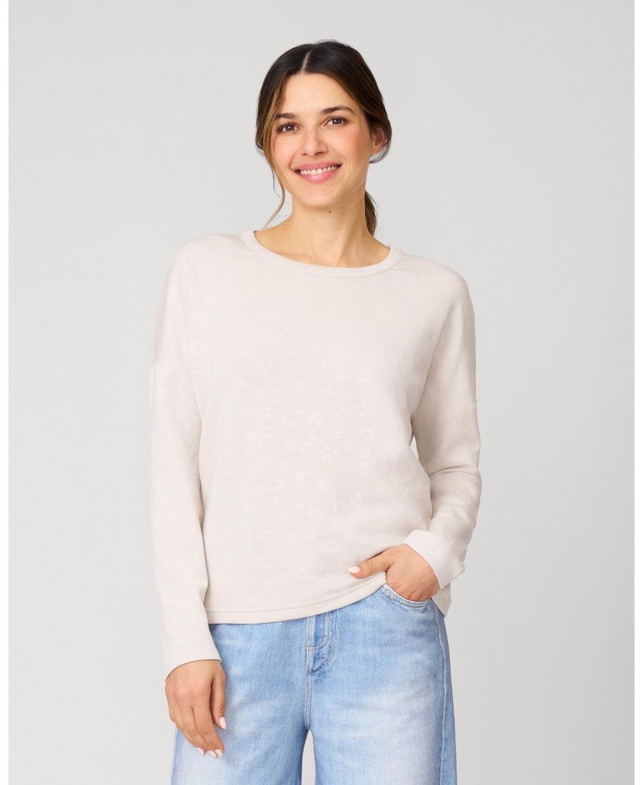 

Женская блузка из модала с приспущенными плечами и принтом под леопардовый принт Cable & Gauge, Moonbeam